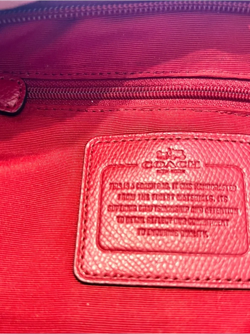 Coach Cherry Red Signature Crossbody Bag - Picture 8 of 11
